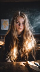 Intense Portrait of a Young Student