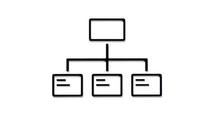 Isolated hierarchy illustration, organization chart, process flow diagram, or decision tree