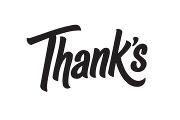 Simple thank text lettering design