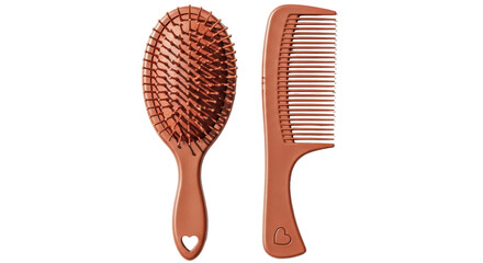 Isolated hairbrush and comb beauty accessories for hairdressing, styling and detangling hair