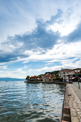 Ohrid Lake, city of Ohrid. Ohrid is a Macedonian resort and famous tourist destination under the auspices of UNESCO