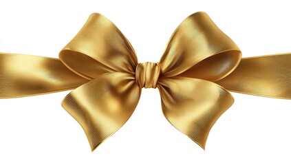 Gold satin ribbon bow, gift wrap