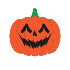 Halloween pumpkin jack o lantern design with scary evil face isolated on white background ideal for spooky holiday decoration seasonal celebration invitation and party projects