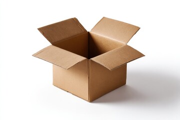 Open cardboard box against white background