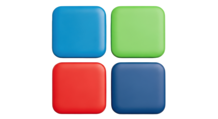 Isolated, multicolored rounded squares, icons, minimalist design, abstract, simple, geometry