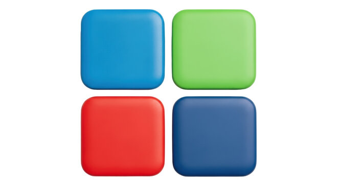 Isolated, multicolored rounded squares, icons, minimalist design, abstract, simple, geometry