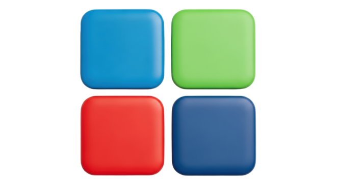 Isolated, multicolored rounded squares, icons, minimalist design, abstract, simple, geometry