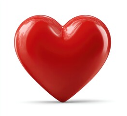 Red heart shape, glossy, 3D