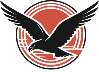 Obraz premium Eagle airline logo vector illustration aviation symbol bird emblem travel brand icon
