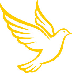 Abstract bird logo flying dove freedom symbol elegant wing design modern animal icon
