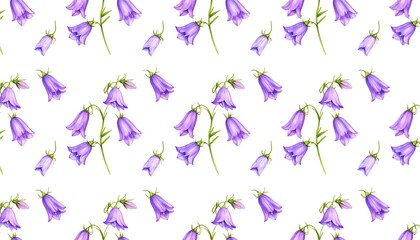 Delicate purple bellflower pattern