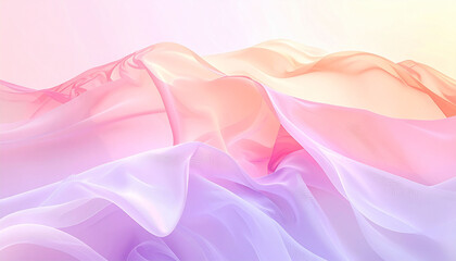 Fototapeta premium Abstract Flowing Pastel Fabric with Light and Shadow