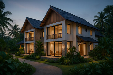 Indonesian Modern Farmhouse Style Hotel Exterior