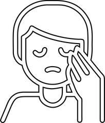 Obraz premium Sad person touching eye crying tears