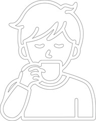 Boy drinking from cup beverage