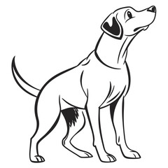 A noble hunting dog standing alert, a concept of loyalty and companionship