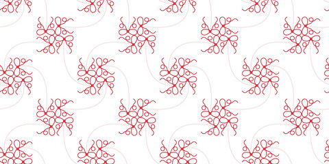 Vector seamless pattern with red bows in cutie style, hand drawn ribbon collection for baby shower, holiday decoration, girly design, Christmas invitations, gift tags, scrapbooking and packaging	