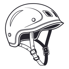 Isolated Outline Bicycle Helmet for Safety and Sport