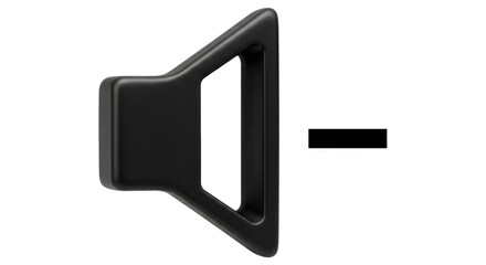 Isolated sound volume icon decreasing audio level with minus sign, quiet sound effect