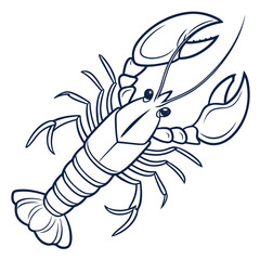 Lobster Outline A Simple and Elegant Line Art Illustration