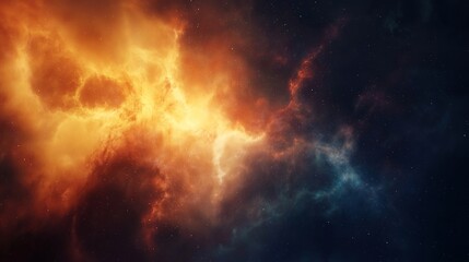 Planet earth in space against a background of colorful nebula and bright stars. Cosmic landscape