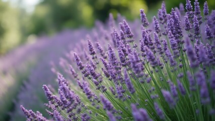 Obraz premium Lavender field in Provence, France during Summer at golden hour