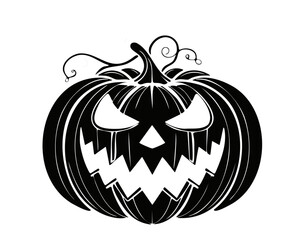 ハロウィンかぼちゃのシルエット素材 ジャックオーランタン
