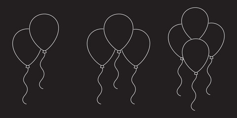 outline silhouette balloon icon set isolated on white background. baloon icon © Agastya 897