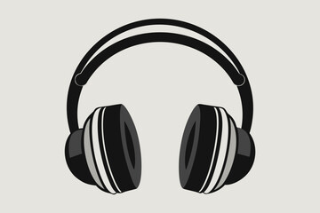 Headphones on white background for music and audio listening