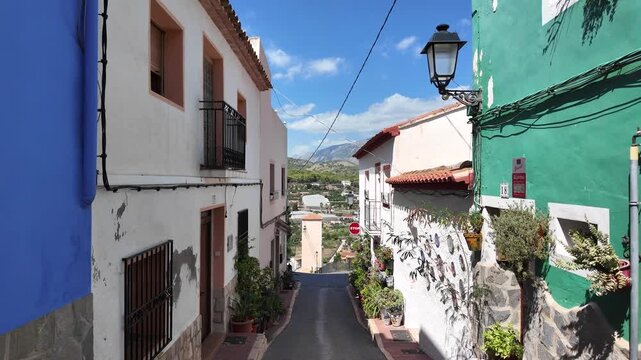 Colorful street in Polop Spain