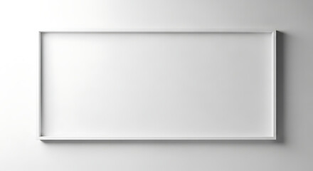 Obraz premium Clean White Rectangular Frame Floating on a Light Wall with Subtle Shadows