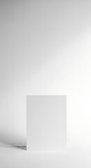 Fototapeta premium Minimalist White Square Card on Clean Studio Background with Shadow