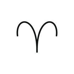 Aries icon in line style for mystic, constellation, and astrology visuals.