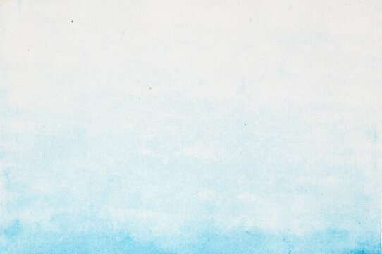 Delicate blue watercolor gradient fading from white creates a soft and subtle background