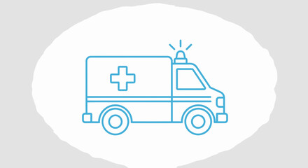 Fototapeta premium Emergency Vehicle Ambulance Icon Isolated Over Grey