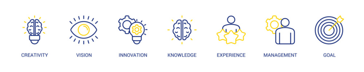 Achieve Results Line Color Icon Set. Vector Illustration Concept With Some Icons. Designed In Line Color Style