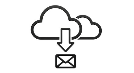 Isolated Cloud Download Symbol