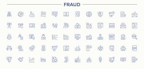 Fraud modern line icon set. Contains such symbols as bribe, money laundering, corruption, criminal, crime, bribery and more. Trendy minimal icons. Pictogram and infographic. Corrupt icon.