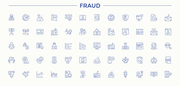 Fraud modern line icon set. Contains such symbols as bribe, money laundering, corruption, criminal, crime, bribery and more. Trendy minimal icons. Pictogram and infographic. Corrupt icon.