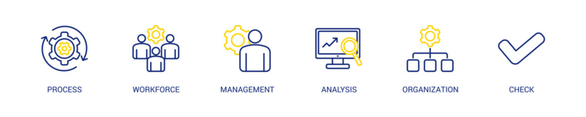 Total Quality Management Line Color Icon Set. Vector Illustration Concept With Some Icons. Designed In Line Color Style