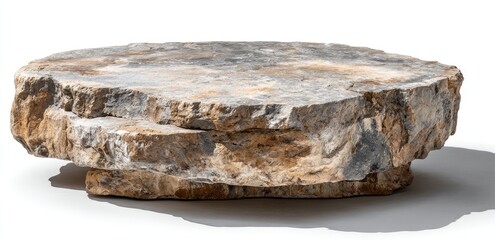 Circular, natural stone platform