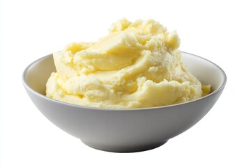 Creamy mashed potatoes in a shallow bowl (1)