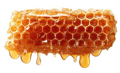 Honeycomb piece dripping with honey (1)