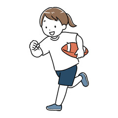 ラグビーをする女の子