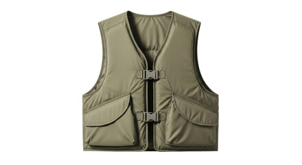 Isolated Green Fishing Vest
