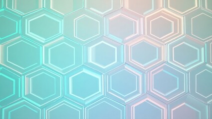 Abstract Hexagon Pattern with Gradient Colors and Glowing Edges