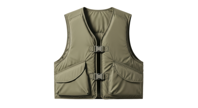 Isolated Green Fishing Vest