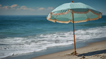 umbrella on the beach with beautiful background