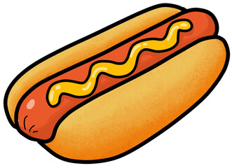 hot dog with mustard