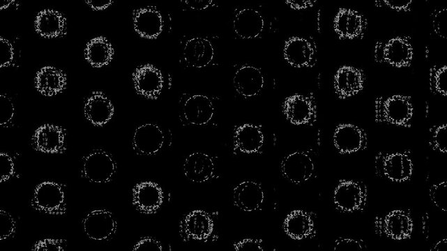Glitch Grid of Rings Background